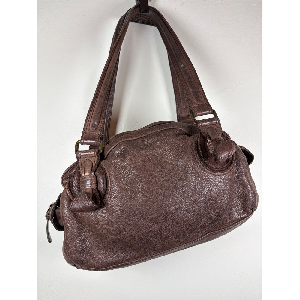 Zadig & Voltaire Mini Sweety H Chocolate Brown Leather tri Zip Satchel Bag Italy